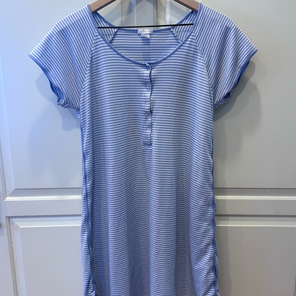 LAKE Pajamas Pima Maternity Nightgown in Hydrangea - S